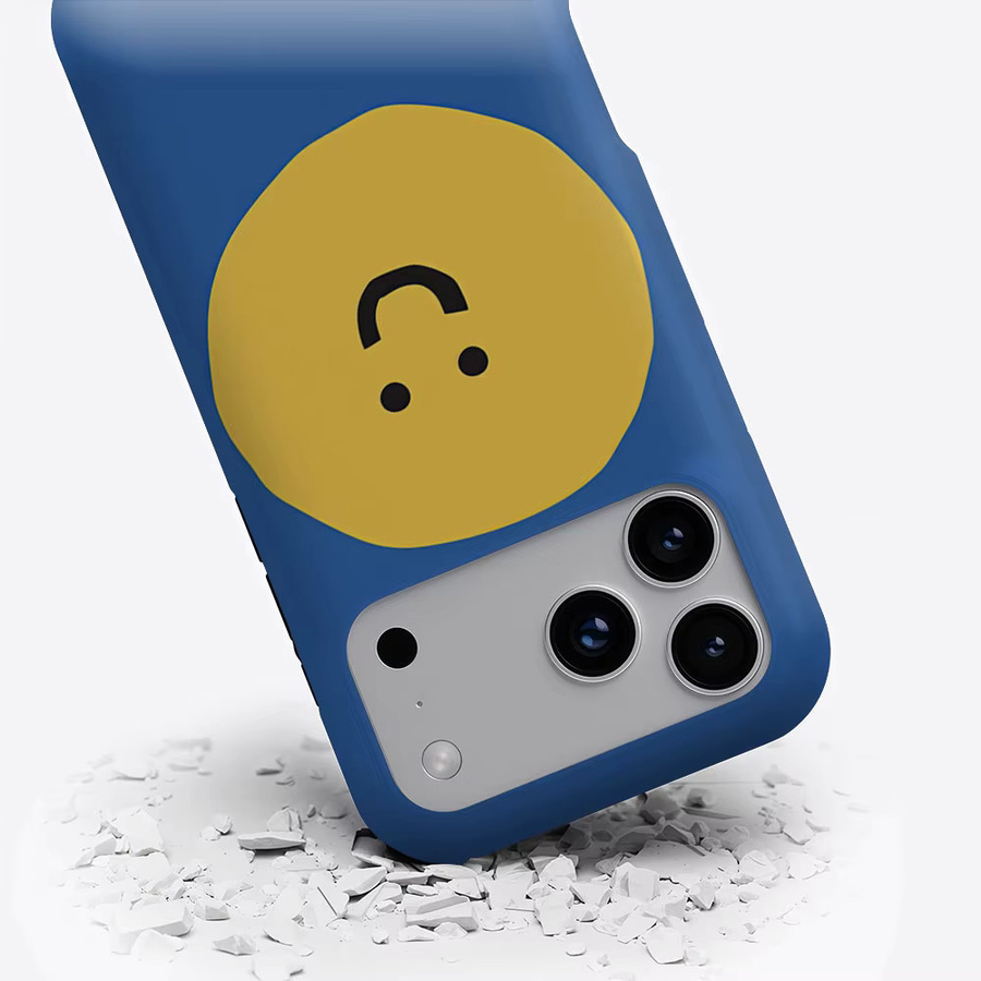 Aurbe Matte 2-in-1 MagSafe Hülle mit Smiley-Design für iPhone 17 16 15 14 Plus Pro Max, Stoßfeste Hartschale, Blau - Bild 3