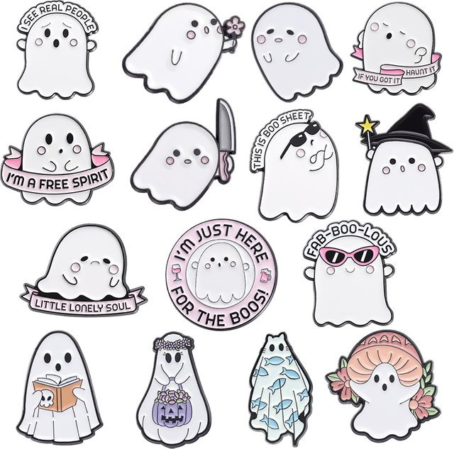 Pinhabit Emaille Pins, Ghost, Unisex - Bild 1
