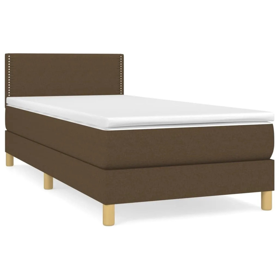 vidaXL Boxspringbett mit Matratze Hybrid-Design in Dunkelbraun, B/T/H: 100 x 200 x 203 cm - Bild 2
