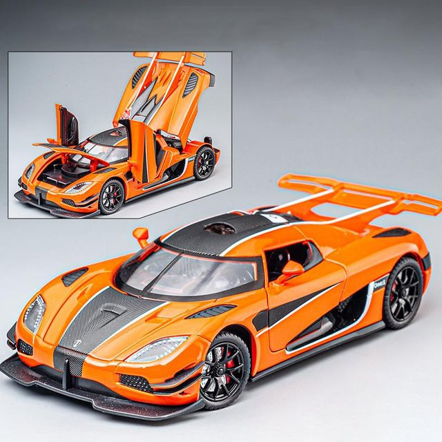 JJRC Koenigsegg ONE 1 Automodell, 1:24, Metall, mit Licht und Ton, orange, ab 3 Jahren - Bild 1