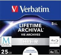 Verbatim M-DISC Blu-ray Rohlinge 25GB, 5er Pack, Blau - Bild 1