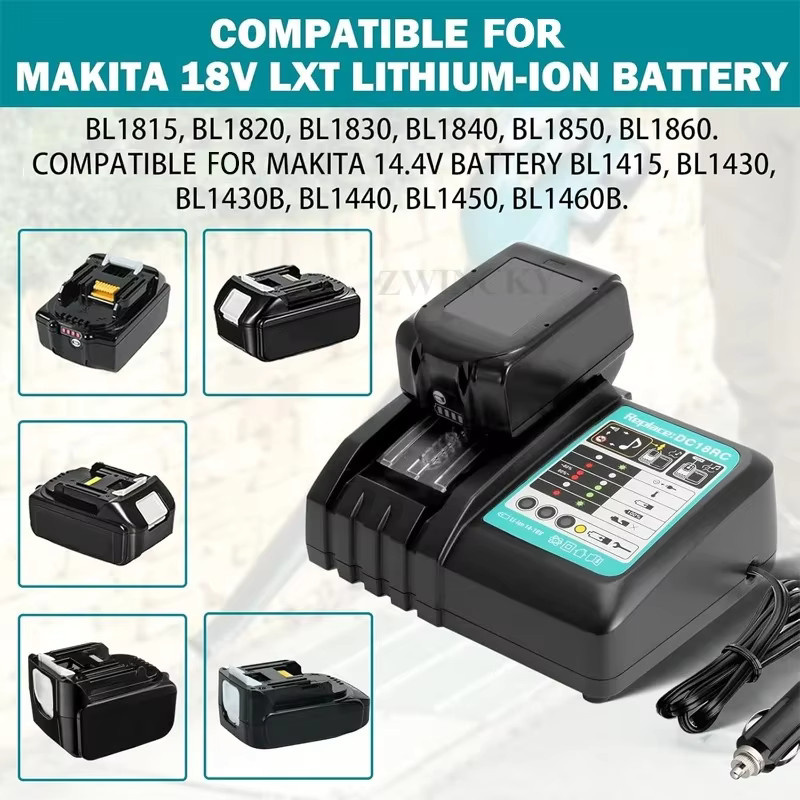 Makita DC18RC Li-Ion Akku 3A Autoladegerät für 18V und 14,4V Elektrowerkzeug-Akkus - Bild 3