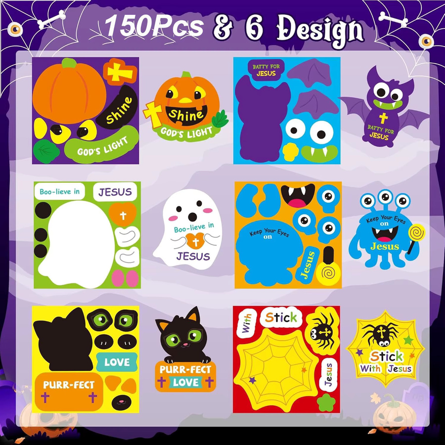 TYFYO Halloween Puzzle-Aufkleber, Bunt, 150 Stück/Rolle - Bild 2