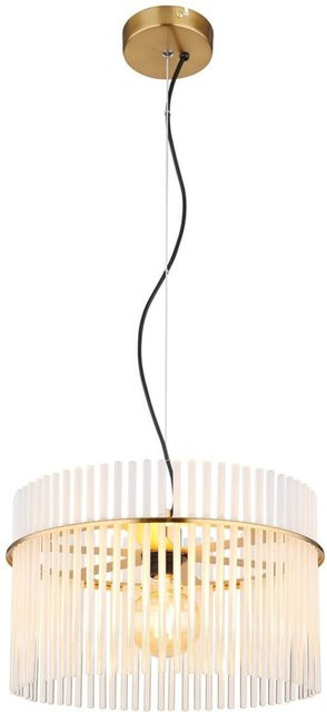 GLOBO Pendelleuchte Gold/Klar aus Metall und Glas, runde Deckenleuchte mit E27 Fassung, Höhe: 150 cm, Durchmesser: 40 cm - Bild 1