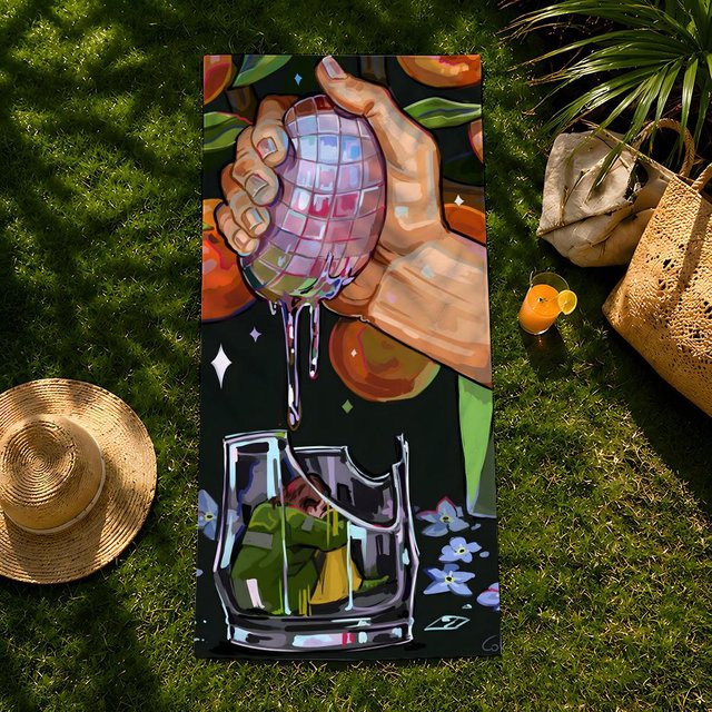 Spiel D-Disco E-Elysium Mikrofaser Strandtuch, schnelltrocknendes und saugfähiges Badetuch für Schwimmen, Fitnessstudio und Outdoor, B/H: 90 x 178 cm, Mehrfarbig - Bild 1