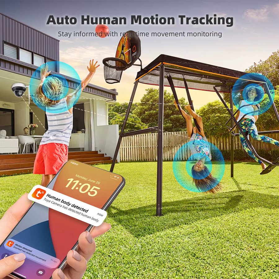 REHENTINT Tuya WiFi POE Onvif PTZ Outdoor Überwachungskamera mit 5MP Auflösung, 5X optischem Zoom, Motion Tracking und IR Audio in Weiß - Bild 2