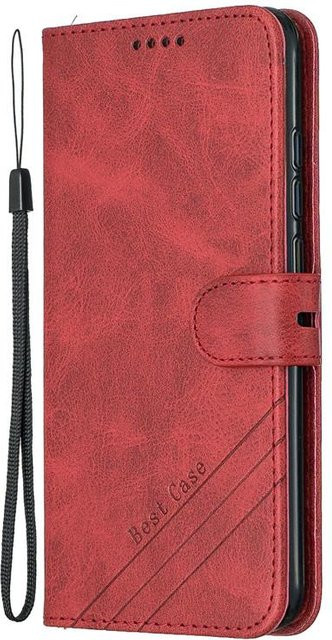 Leder Flip Case für Xiaomi Poco X3 Pro, Poco X3 NFC und M3 Pro in Rot - Bild 1