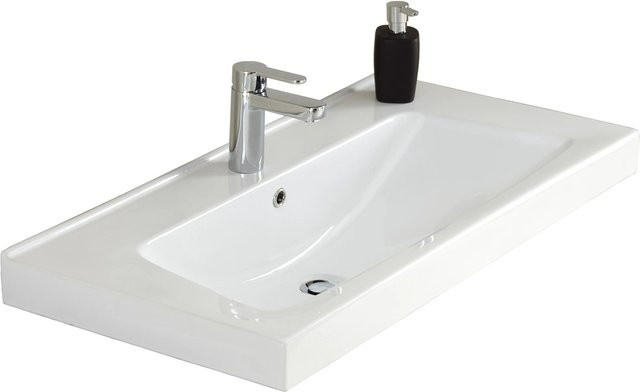 Pelipal Waschbecken Quantum 02 aus Keramik in Weiß, Breite: 92,5 cm, Tiefe: 46,5 cm, Höhe: 7,0 cm - Bild 1