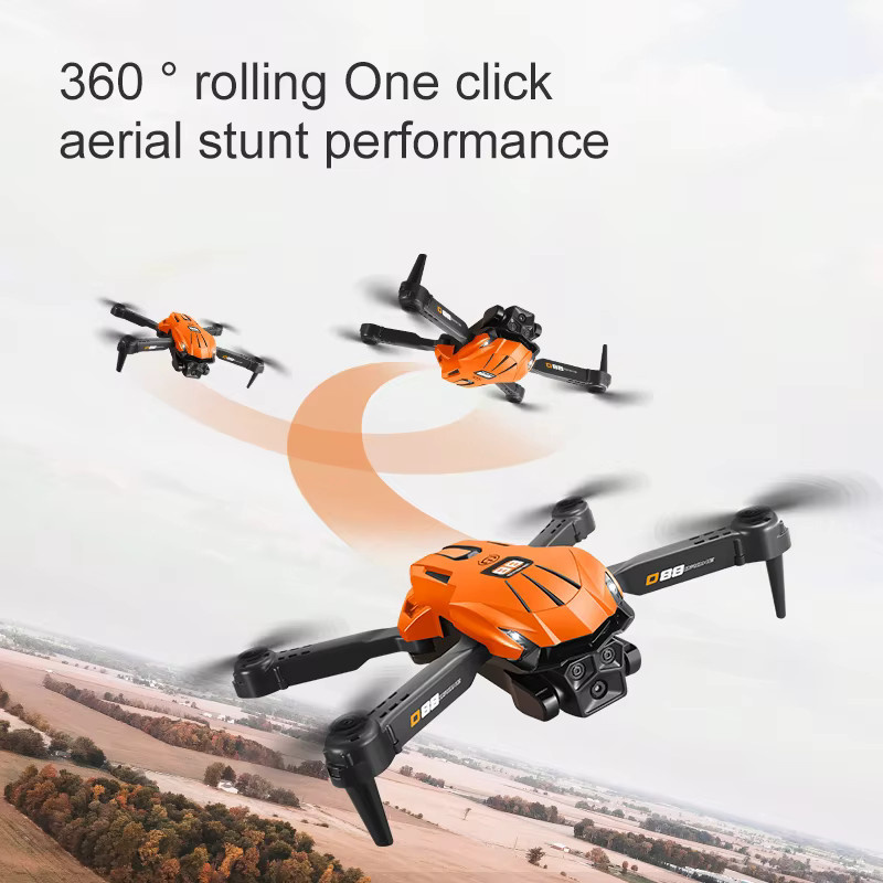 FACEGLE D88 Drohne mit Optical Flow Version, faltbarer Quadcopter in Orange mit zwei Kameras und Sechs-Achsen-Gyroskop - Bild 7