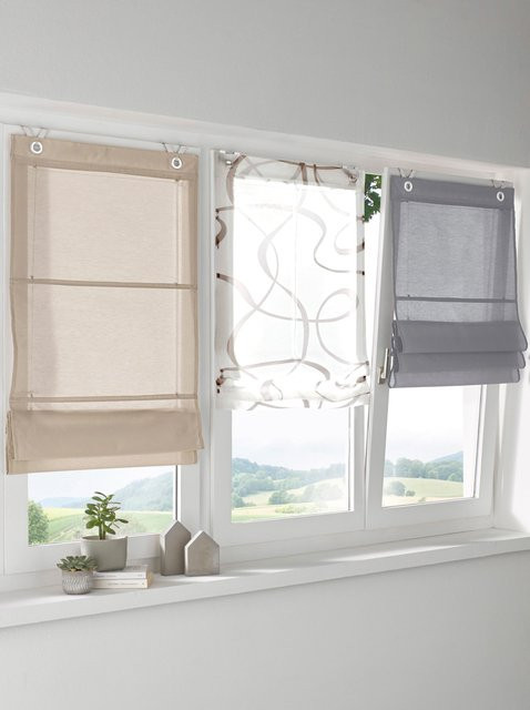 Raffrollo Heine Home in Beige aus Polyester, blickdicht - Bild 1
