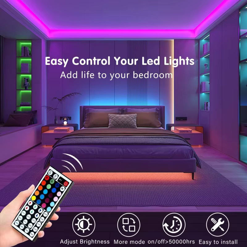 RUNTOIN RGB LED-Streifen mit APP-Steuerung, 5V USB Anschluss, Multicolour 5050 SMD Lampenband für moderne Raumdekoration und Party-Atmosphäre - Bild 4