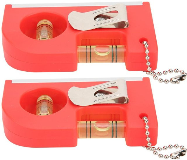 Meterk Mini Magnetische Wasserwaage Set aus Kunststoff in Rot, 2 Stück - Bild 1