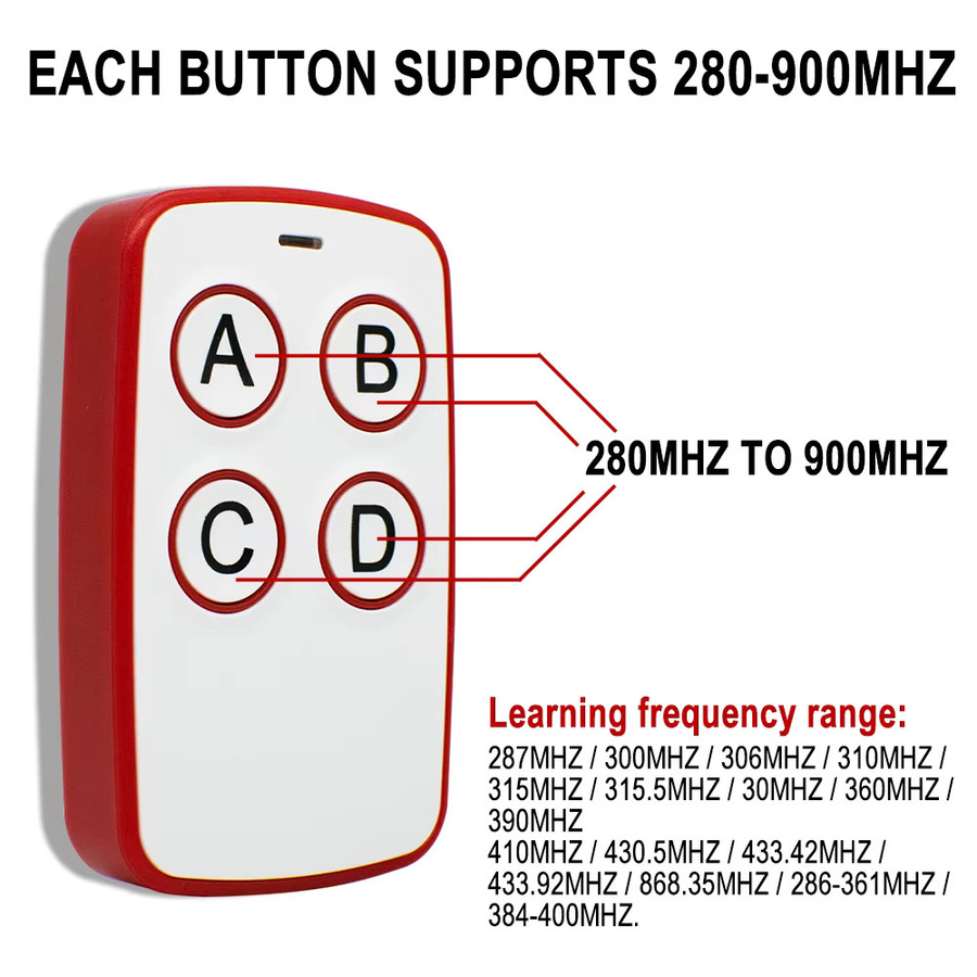 Scimagic-RC Garagentor-Fernbedienung Multi-Frequenz Duplikator Code Grabber Handsender als Schlüsselanhänger für 286 MHz bis 868 MHz - Bild 4