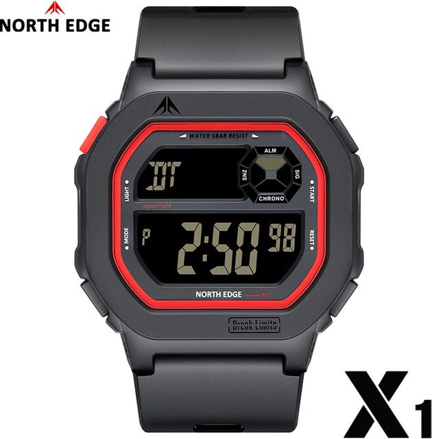 NORTH EDGE Digitaluhr, Schwarz, Kunststoff, Silikon, Unisex - Bild 1
