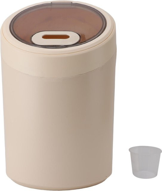 Aimo Reisbehälter aus Kunststoff in Beige mit 12,5 kg Fassungsvermögen, luftdichter Reisspender inklusive Messbecher - Bild 1