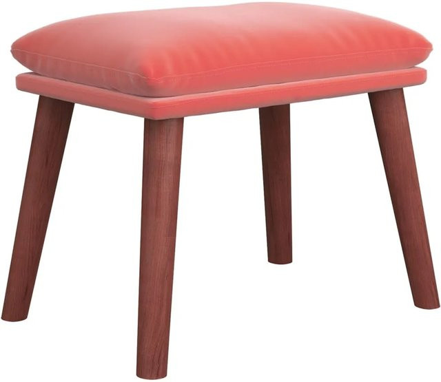vidaXL Fußhocker Rosa Samt B/T/H: 45 x 29,5 x 39 cm - Bild 1