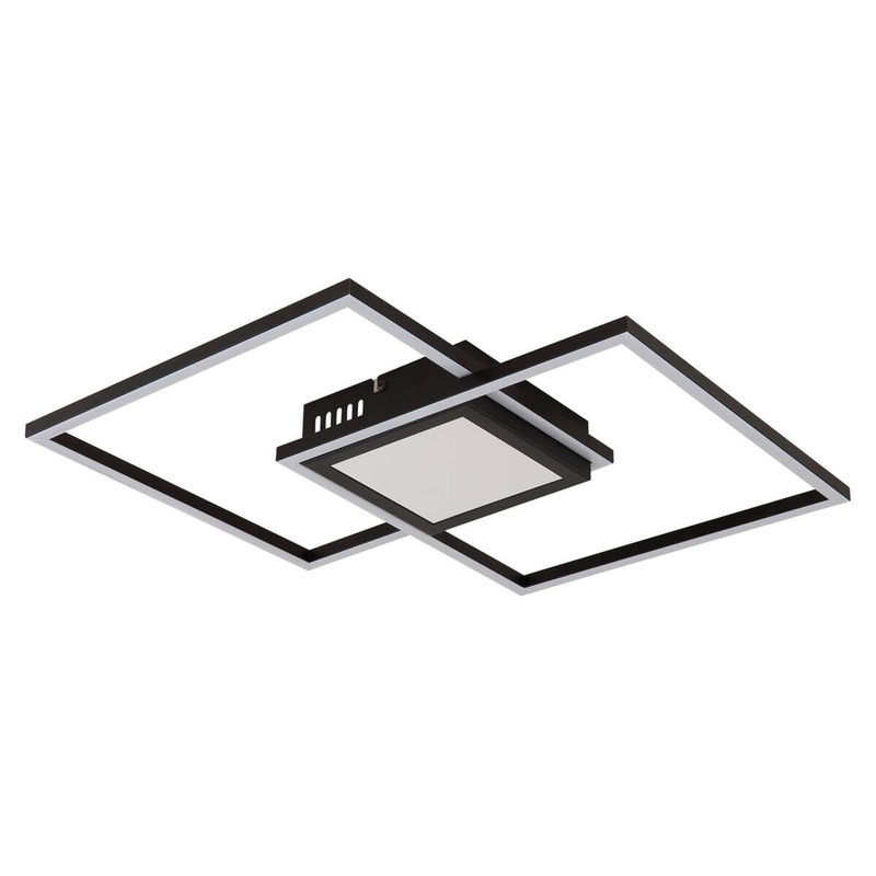 Globo Lighting LED-Deckenleuchte Saunders in Schwarz, quadratisch aus Aluminium und Kunststoff, dimmbar mit Fernbedienung und Timer, B/H/T: 42,6 x 5 x 42,6 cm - Bild 2