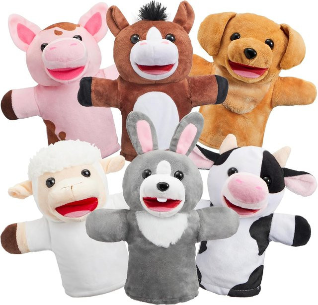 Discover Intime Handpuppen Sammlung Tier Plüschtier 6-teiliges Set - Bild 1