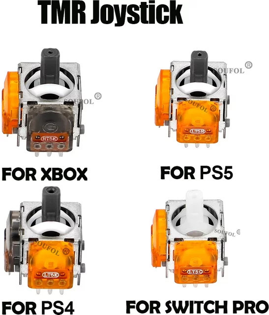 MBCHIPSTAR Ersatz-TMR-Effekt-Joystick 3D-Analogstick für PS5, PS4, Xbox Series X/S und Switch Pro in Multicolour - Bild 1