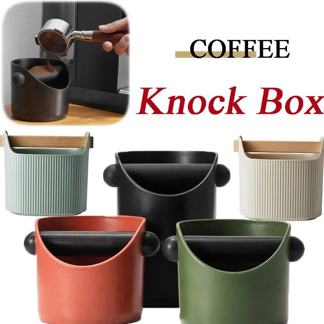 Espresso Knock Box mit abnehmbarem Inneneimer, rutschfest und stoßdämpfend, rund, in Schwarz oder Grün - Bild 1