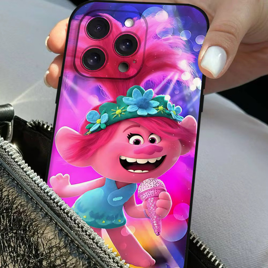 T-Trolls Cartoon Handyhülle für iPhone in Schwarz und Multicolour als weiche Schutzhülle - Bild 6