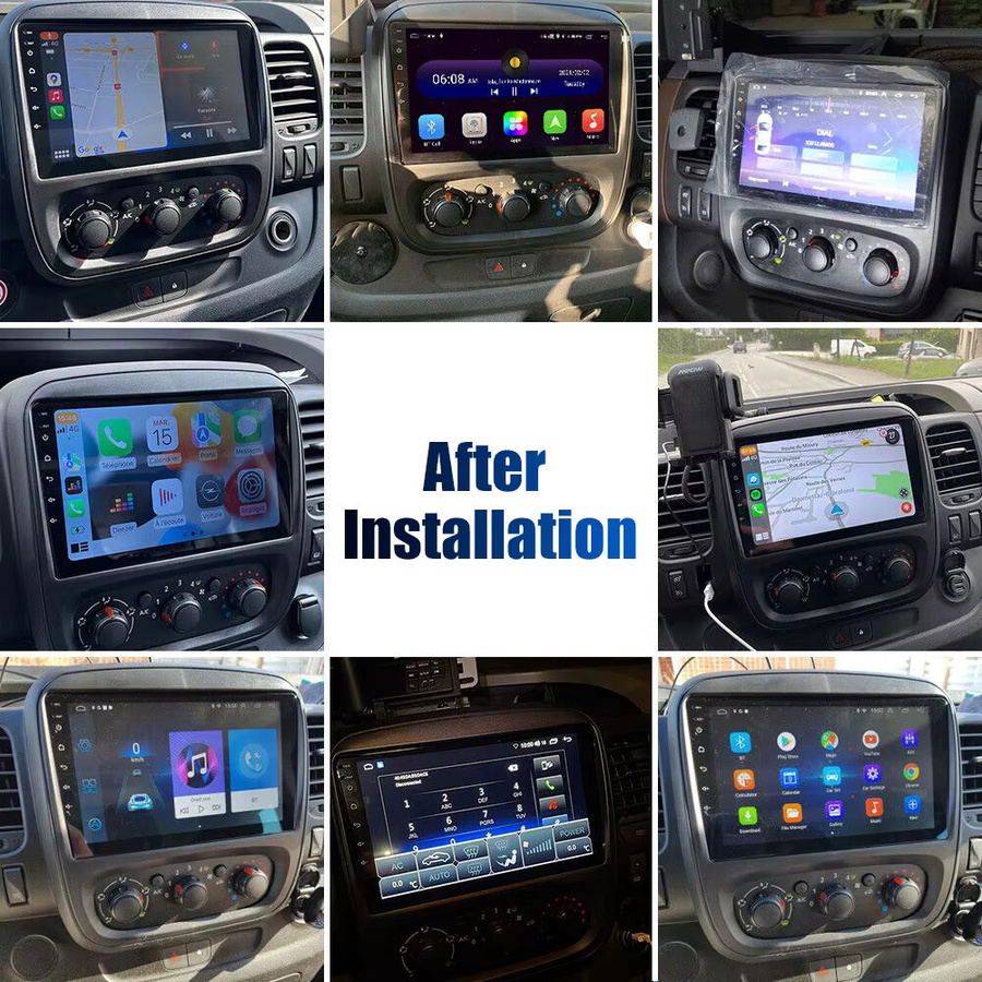 ESSGOO 9 Zoll Android Autoradio mit Carplay und Android Auto für Vauxhall Vivaro B, Renault Trafic und Nissan NV300, Schwarz, 4GB RAM - Bild 3