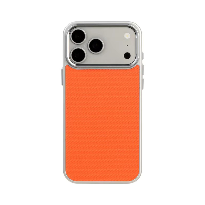 SUNWARD Stoßfeste Handyhülle mit Diamant-Textur und Metallrahmen für iPhone 13 14 15 16 17 Pro Max in Grün und Orange - Bild 3