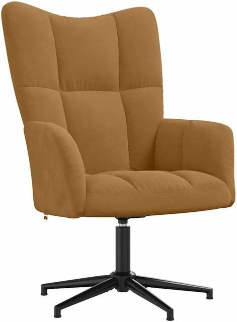 vidaXL Relaxsessel Braun aus Samt mit 360 Grad Drehsitz und Armlehnen - Bild 1