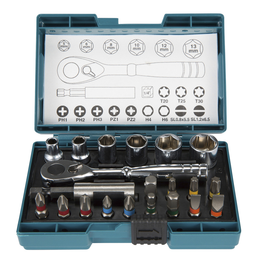 Makita Ratschen- und Bit-Set 21-teilig in Kunststoffbox B-54081 - Bild 3