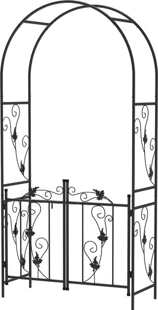 Outsunny Gartenbogen aus Stahl mit Doppeltor für Kletterpflanzen, schwarz, B/T/H: 107 x 45 x 217 cm - Bild 1