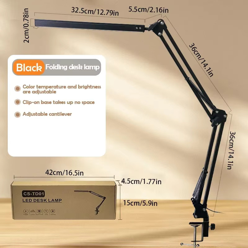Augenschonende LED-Schreibtischlampe in Schwarz mit 3 Farbmodi und 10 Dimmstufen für Home-Office und Studium - Bild 2