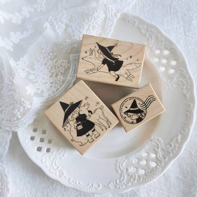 Vidream Studio Holzstempel mit Waldmotiven Fuchs und Hirsch für Journaling, Scrapbooking und DIY-Collagen - Bild 1