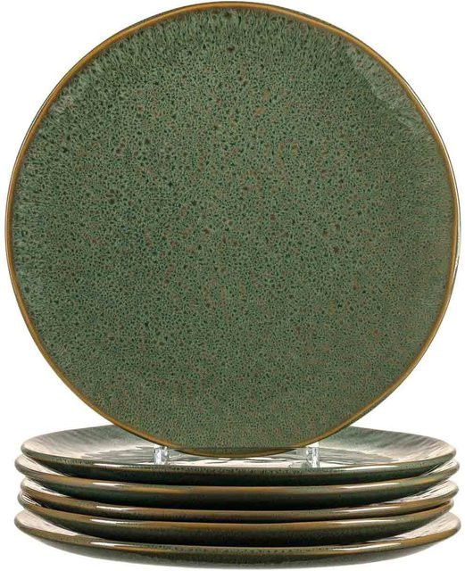 Leonardo Matera Speiseteller aus Keramik in Grün, 6er Set, Durchmesser: 27 cm - Bild 1