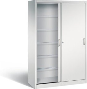 C+P Schiebetürenschrank Acurado in Lichtgrau mit Metallkorpus und verstellbaren Regalböden, H x B x T: 195 x 120 x 50 cm - Bild 1