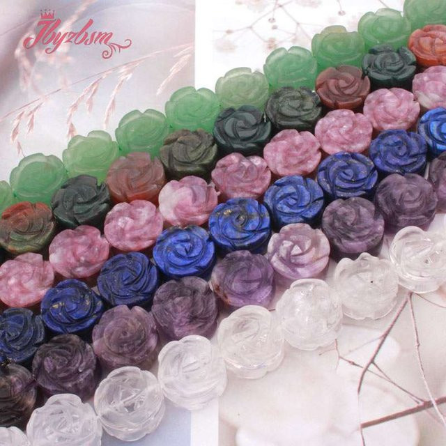 jbyzbsm Perlen Blumenform, Quarz Lapis Lepidolit, Bunt, Damen - Bild 1