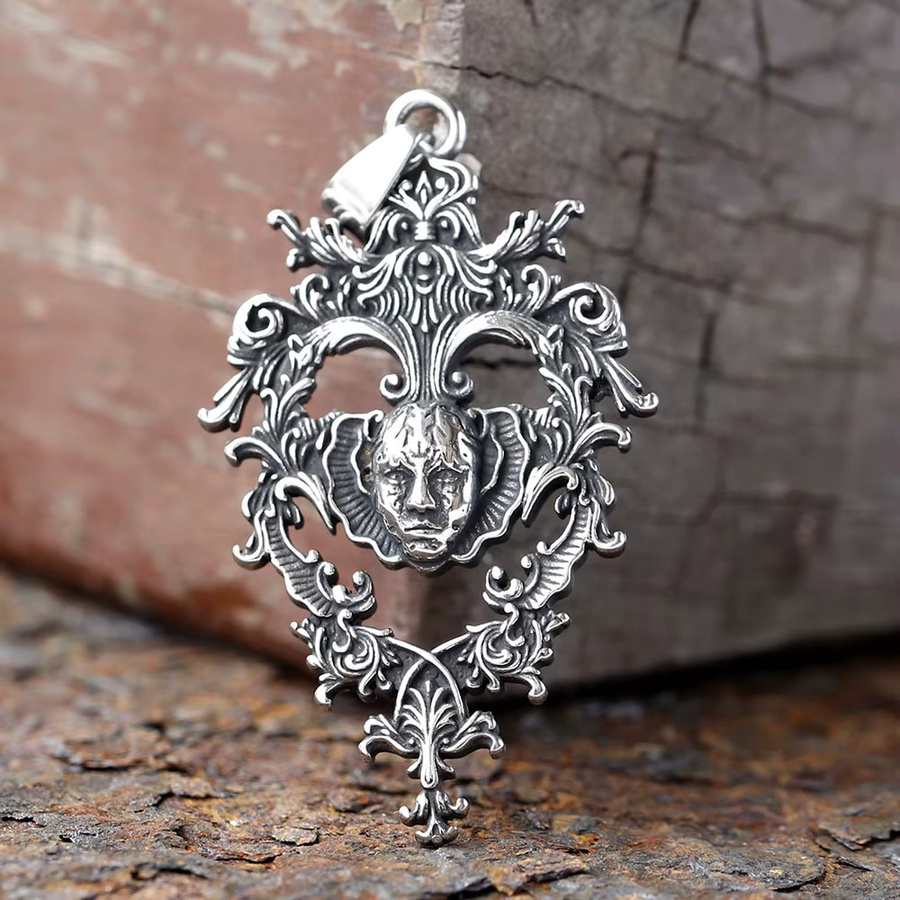 Anhänger Halskette Clown Gesicht, Silber, Unisex - Bild 2