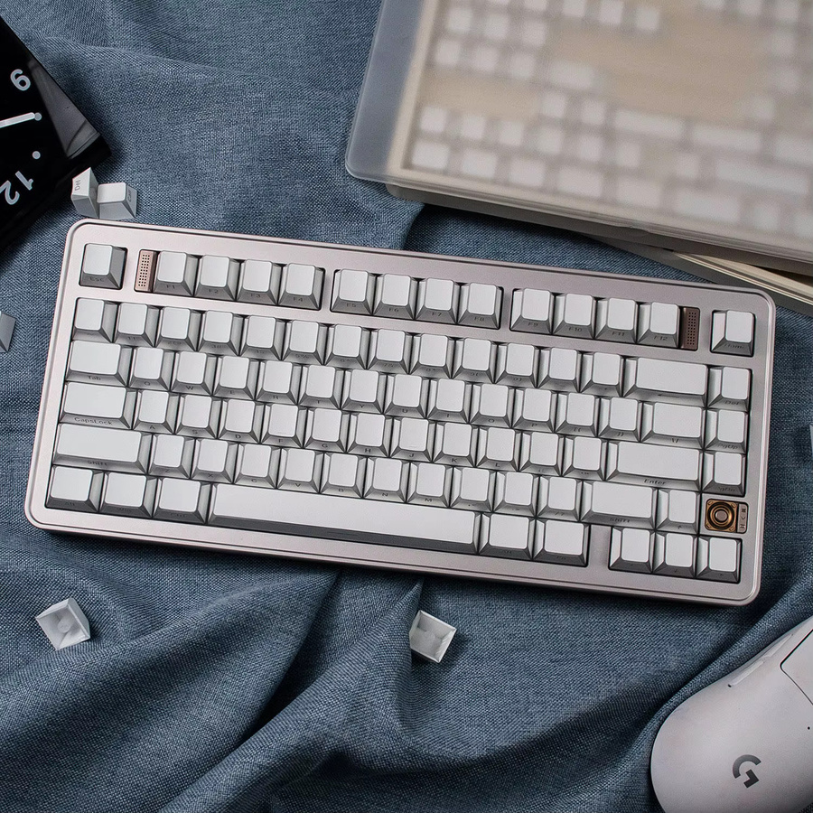 Venit Keys Shadow Keycap Set mit 137 Tasten in White, Cherry Profile PBT Shine Through Tastenkappen mit seitlich bedrucktem Rand für mechanische MX-Tastaturen - Bild 4
