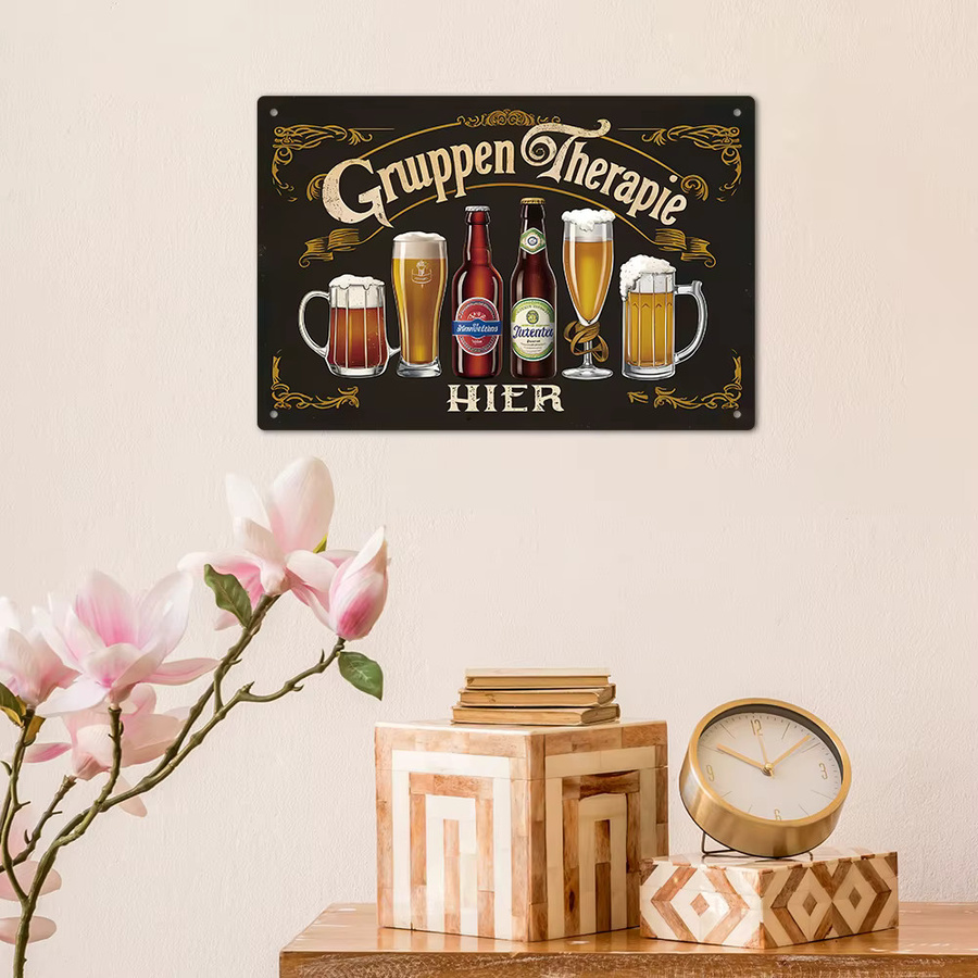 Putuo Decor Vintage Metallblechschild Gruppen Therapie Hier Wandkunst-Dekor in Mehrfarben - Bild 5