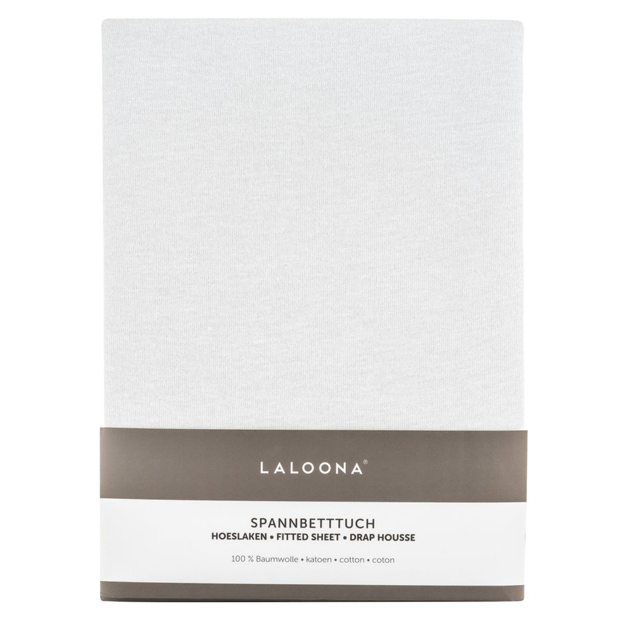 LaLoona Spannbetttuch aus Jersey-Baumwolle für Babys, Weiß, Breite: 40 cm, Länge: 90 cm - Bild 1