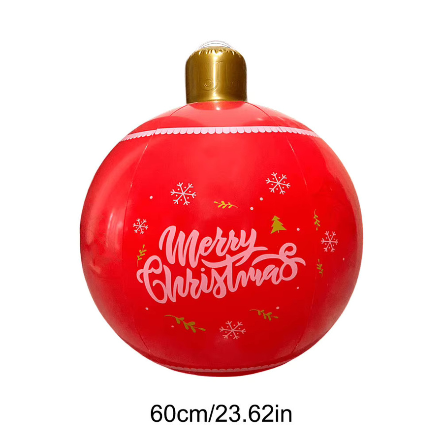 Aufblasbare Weihnachtskugel von APWIKOGER in Rot, 24 Zoll Durchmesser, dekorative PVC-Weihnachtskugel mit Schneeflocken-Design für Außenbereich, Garten und Veranda - Bild 5