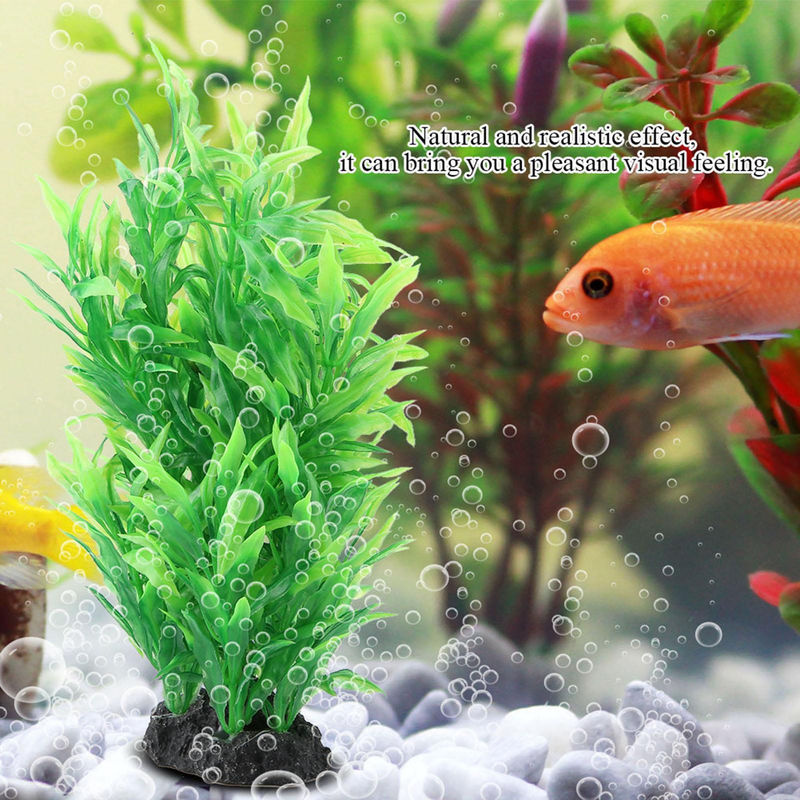 CosyHome Künstliche Grüne Wasserpflanze aus Kunststoff für deine Aquarium Landschaft Dekoration - Bild 3