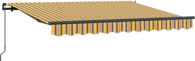 Einziehbare Markise vidaXL in Gelb-Grau gestreift, B: 250 cm, T: 200 cm - Bild 1