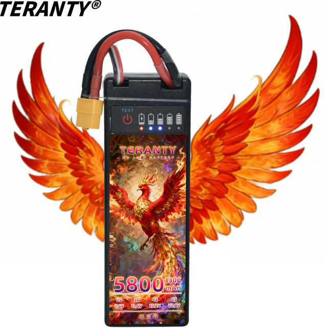 TERANTY 3S LiPo-Akku, 11,1V/11,4V, 100C/130C, 5400/5800mAh, XT60 T-Stecker, mit LED-Anzeige - Bild 1