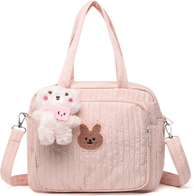 Niedliche Windeltasche aus Baumwolle für Mamas Baby-Organizer in Pink - Bild 1