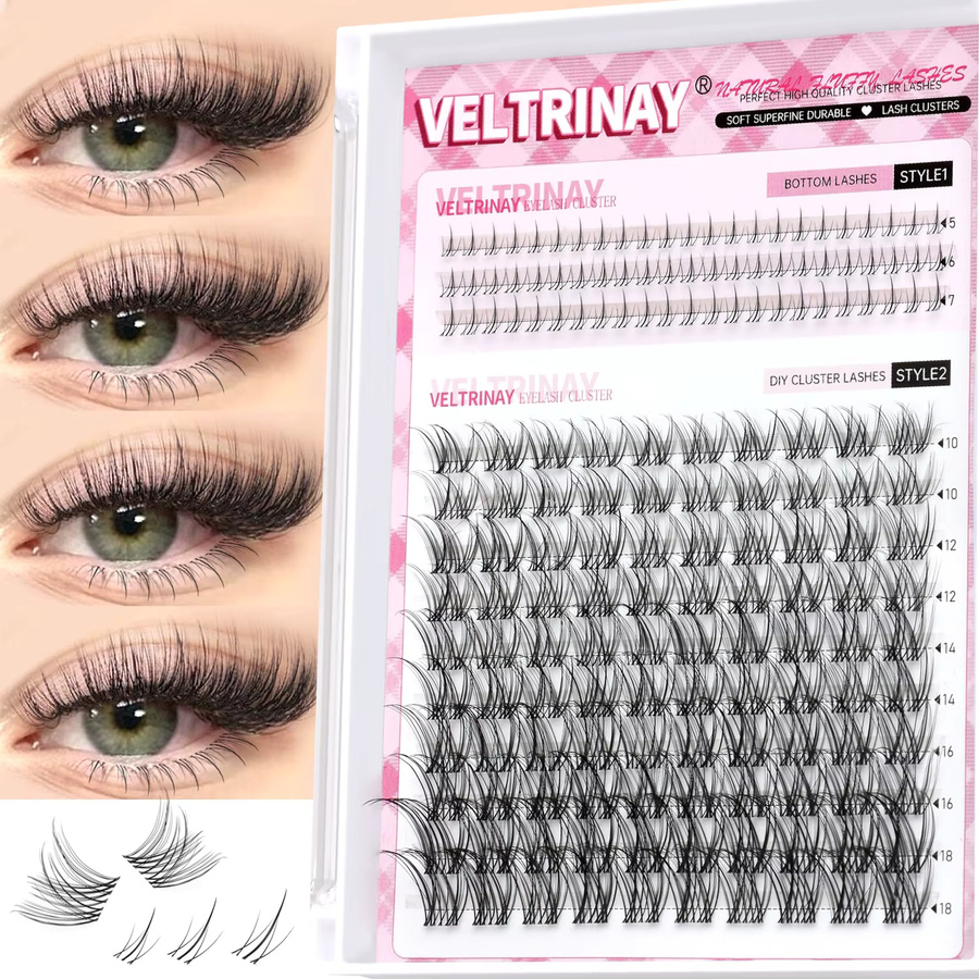 Veltrinay Wimperncluster, natürlich, Unisex - Bild 2