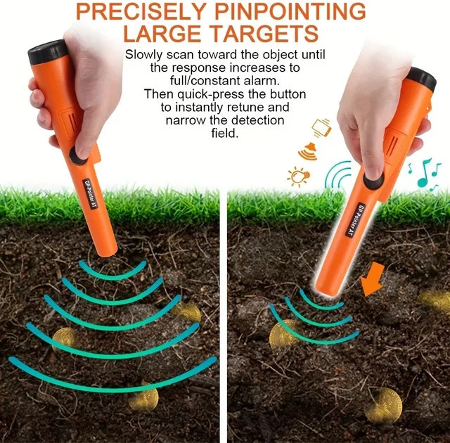 GP Pointer Handheld unterirdischer Metalldetektor wasserdichter hochempfindlicher Positionierungsstab in Schwarz und Orange - Bild 1