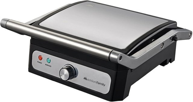 IRIS Kontaktgrill mit abnehmbaren Keramikplatten in Silber, 1800W - Bild 1