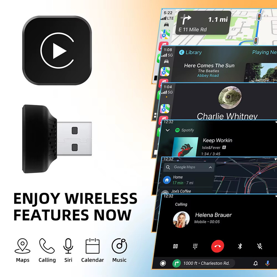 Anyfar 2-in-1 Kabelloser CarPlay und Android Auto Adapter mit 5GHz WLAN in Schwarz - Bild 3