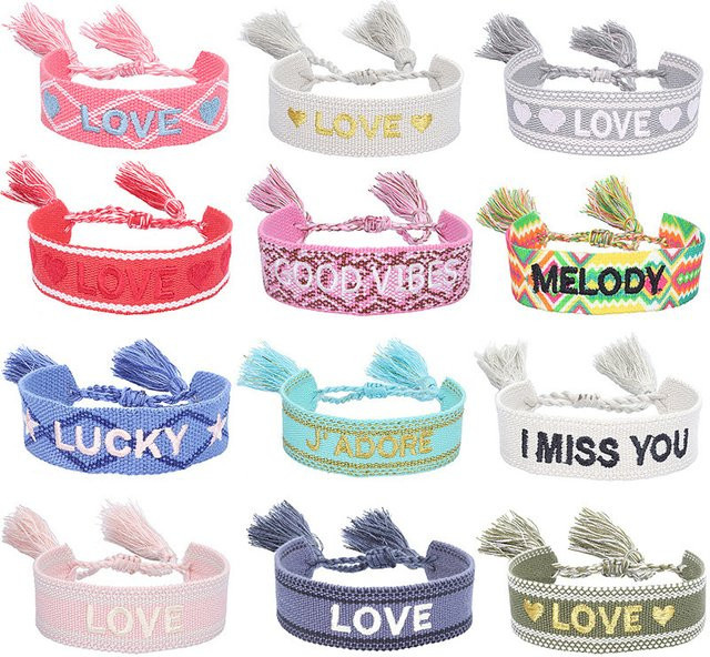 Armband Boho, gewebte Stickerei, bunt, Unisex - Bild 1