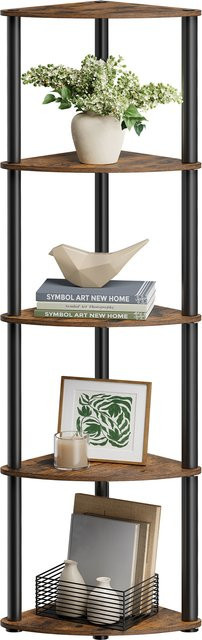 SONGMICS HOME Eckregal mit 5 Ebenen in Braun im Industrial-Design - Bild 1